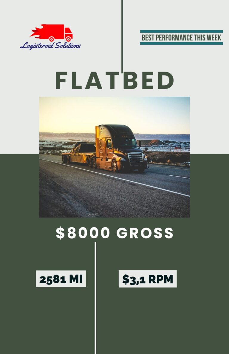 FLATBED: Achieving $8000 Gross And Impressive $3.1 RPM – A Successful Week